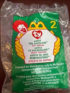 Vintage 1999 McDonald's TY Antsy the Anteater Toy Animal #2 NEW In Package